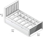 Max & Lily Twin Bed, Wood Bed Frame with Headboard For Kids with Trundle, Slatted, Clay
