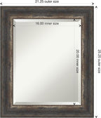 Amanti Art Brown Bathroom Mirror for Over Sink, 25x21 Bark Rustic Char Rectangle Vanity Mirror, Small Country Rustic Frame, Hangs Horizonally and Vertically, Bathroom Wall Decor, Beveled Edge