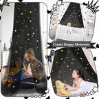 South to East Bed Canopy with Glowing Stars in The Dark, Black Bed Curtains for Kids & Toddler Beds, Twin, Full & Queen, Mosquito Net Canopy for Adult Bedrooms, Easy to Install