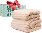 GO Premium Comfy Soft Queen Blanket - Beige Fleece Blanket for Couch, Bed - Living Room, Bedroom, Home Decor - 90x90 Inches