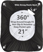 Twin XL Mattress Pad Waterproof, Soft Cooling Mattress Topper for College Dorm, Extra Long Twin Mattress Cover Protector Washable, Deep Pocket 8-21" (39x80 inch, Black)