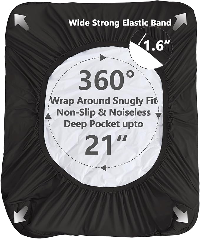 Twin Size Mattress Pad Waterproof, Pillow Top Cooling Twin Mattress Topper for Single Bed, Pee Proof Mattress Protector Cover Quilted Fitted with 8-21" Deep Pocket (39x75 inch, Black)