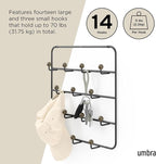 Umbra Estique Multi Over The Door Organizer Hooks, Black/Walnut Large