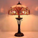 Tiffany Table Lamp Pink Jewelry Stained Glass Desk Lamp 16X16X24 Inches Reading Light