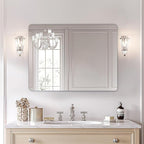 USHOWER 40x30 Inch Large Frameless Bathroom Mirror, Rectangle Wall Vanity Mirror for Bathroom, Bedroom, Entryway, Dining Room, Polished Edge, Tempered Glass