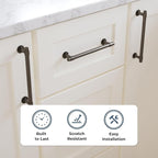 Franklin Brass Francisco (5-Pack) Cabinet Handles 5-1/16' Hole Center Soft Iron Kitchen Drawer Pulls Dresser, Furniture Hardware P29618K-SI-B1