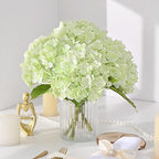 MARTINE MALL 2Pcs 21in Hydrangea Artificial Flowers, Latex Real Touch Hydrangeas Lifelike Large Hydrangea Flowers for Home Decor Party Arrangements Wedding Bouquets Centerpieces (Light Green)