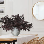 Lyrow 10 Pack Artificial Cimicifuga Plant Leaf Spray Faux Plum Cimicifuga Ramosa Leaf Branch Faux Fall Spray Silk Plants for Home Vase Wedding Garden Farmhouse Table Mantel Decor (18 Inches)