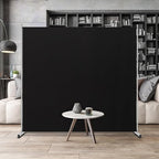 RANTILA Single Large Panel Room Divider, Privacy Screen for Office, Partition Separators, Freestanding Divider 71''W x 71''H, Black