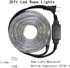 Red LED Rope Light, 20Ft LED Strip Lights Outdoor Waterproof Decorative Lighting for Indoor/Outdoor Decorations, Deck, Patio, Party and Bedroom Decorations