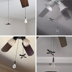 Vinaco Silver Ceiling Fan Pull Chain Set, Decorative Fan Pull Chain Extension with Pendant, 13.6 Inches Pull-Chains for Fans and Light with 3MM Ball Bead Chains, 2 Pack Fan Light Pull-Chain Extension