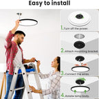 zemty Black Ceiling Light 9 Inch,24W 2400lm Bright LED Flush Mount Light Fixture 3000K/4500K/6000K Adjustable,Thin Flat Ceiling Lamp for Bathroom Closet Pantry Hallway - 2Pack
