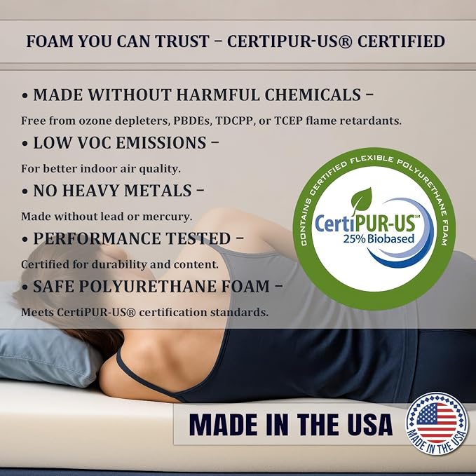 Foamma 8” x 36” x 76” Truck, Camper, RV Travel Visco Gel Memory Foam Bunk Mattress Replacement, Made in USA, Comfortable, Travel Trailer, CertiPUR-US Certified, Cover Not Included