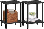 TUTOTAK End Table, Set of 2, Side Table, Nightstand, 2-Tier Storage Shelf, Sofa Table for Small Space, Living Room, Bed Room TB01BMK035