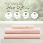 Linen Market Double-Brushed Microfiber Twin Sheet Set 3 Piece – Oeko-TEX Certified Ultra Soft & Wrinkle-Free - 16" Deep Pocket Sheets - Easy Care Twin Size - Blush