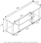 Furinno Turn-N-Tube No Tools 3D 3-Tier Entertainment TV Stand up to 50 inch TV, Round Tubes, Walnut