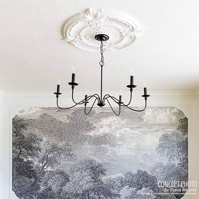 Ekena Millwork Bradford Ceiling Medallion, Cloud Burst