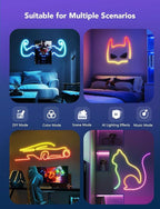 Govee RGBIC Neon Lights, LED Smart Neon Rope Light 2 Works with Matter, Alexa, Google Assistant, Custom DIY Neon Strip Lights for Bedroom and Holiday Decor, Softer Material, 32.8ft, White