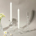 Rtteri 3 Pcs Glass Candlestick Holders Glass Candle Holders Groovy Wavy Elegant Taper Candle Stick for Wedding Home Birthday Party Christmas Halloween Decoration Windowsill Decor(Clear)