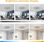 Garwarm Modern Ceiling Light, Dimmable LED Flower Flush Mount Ceiling Lamp, 90W Acrylic Petals Ceiling Chandelier Lighting Fixture with Remote Control for Living Room Bedroom Dining Room (Black)