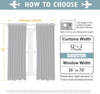 ChrisDowa 100% Blackout Curtains for Bedroom with Black Liner, 2 Thick Layers Total Blackout Thermal Insulated Grommet Window Curtains 2 Panels Set (Grey, 52 x 63 Inch)