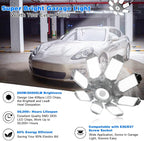 Garage Lighting - 80000LM Super Bright 6500K Garage Lights Ceiling Led w/ 8 Deformable Panels Compatible for E26/E27 Screw in Garage Light Bulb for Shops Barn Basement Attic - 4Pack