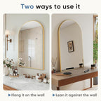 DUMOS Gold Metal Arch Vanity Rounded Rectangle Bathroom Mirrors for Over Sink Wall, 21x30 Inch Large Matte Mirror, Modern Decorative for Restroom, Farmhouse