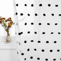 MYSKY HOME 45 Inches Black Pom Pom Sheer Curtains, 2 Panels, 52"W x 45"L, Bedroom, Kitchen, Nursery Room, Rod Pocket, Modern, Unisex, Halloween, Art, Polyester, Sheer, 2 Count