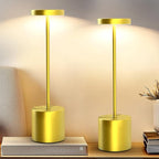 Cordless Table Lamp – 2 Pack Rechargeable Table Lamps, 5000mAh Battery Operated Lamp with 3-Color Dimmable Light, Outdoor Table Lamp for Bedroom, Restaurant, Patio, Home Décor (Gold)