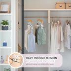 Leggings Hangers, Wooden Closet Hanging Leggings Storage Organizer Scarf Hangers with 24 Clips, 360° Swivel Hook, Burlywood, 2 Pcs