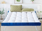 WhatsBedding 5 Inch Memory Foam King Mattress Topper 100% Cotton Top, Filled with Breathable & Soft Memory Foam Pillow Top,4 Elastic Straps, 80x78x5 Inch, King