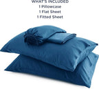 Bedsure Cooling Sheets Twin XL, Rayon Derived from Bamboo, Breathable & Soft Twin XL Sheet Sets, Deep Pocket Up to 16", Hotel Luxury Silky Dorm Bedding for Hot Sleepers, Peacock Blue
