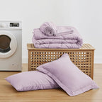 Love's cabin Twin XL Comforter Set Light Purple, 5 Pieces Twin XL Bed in a Bag, All Season Bedding Sets with 1 Comforter, 1 Flat Sheet, 1 Fitted Sheet, 1 Pillowcase and 1 Pillow Sham