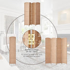 Rose Home Fashion 6 ft Tall Room Divider, Room Dividers and Folding Privacy Screens, 15.7in Privacy Screen 4 Panel Partition Temporary Wall Separation for Private, Natural