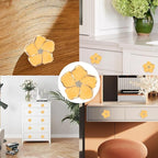 4 pcs Petal Handles Colorful Drawer Knobs Flower Petal Cabinet Dresser Knobs for Girl's Room Dresser Cupboard Drawer Wardrobe Decorative Furniture Knobs (Yellow)