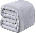 Polar Fleece Blankets Queen Size for The Bed Extra Soft Brush Fabric Super Warm Sofa Blanket 90" x 90"(Light Gray Queen)
