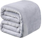 Polar Fleece Blankets Queen Size for The Bed Extra Soft Brush Fabric Super Warm Sofa Blanket 90" x 90"(Light Gray Queen)