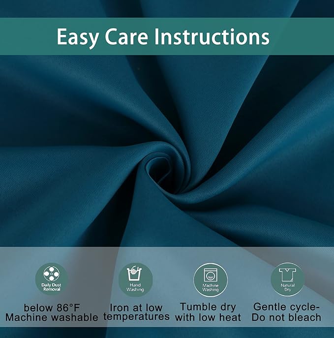 BONZER Mix and Match Curtains - 2 Pieces Branch Print Sheer Curtains and 2 Pieces Blackout Curtains for Bedroom Living Room Grommet Window Drapes, 37x84 Inch/Panel, Teal, Set of 4 Panels