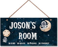 Personalized Signs Astronaut Sign For Boys Room Wall Art Decoration Exquisite Decorative Signs Custom Name for Kids Room Wall Art Decor Outer Space Theme Decor Nursery Decor For Little Man Cave