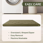 ZonLi Japanese Floor Futon Mattress King Size 80"x 76", 100% Cotton Cover 2.5'' Thicken Tatami Mattress, Foldable Sleeping Pad, Portable Dormitory Tatami Mat, Roll Up Floor Lounger Bed for Adult