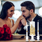 Unity Candle Holder - Glass Candle Holders for Pillar Candles Taper Candles, Glass Candlestick Holders Set of 3, Decorative Clear Glass Candlestick Holder for Wedding Table Dinning Church Centerpiece
