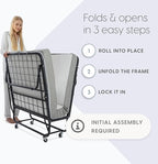 Milliard Diplomat Folding Bed with Mattress for Adults & Kids, Cot Size, Portable Foldable Bed with Luxurious Memory Foam Mattress & Super Strong Frame, 75” x 31", Fold Up, Roll Away, & Hideaway