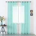 DUALFIE Aqua Curtains 84 Inches Long for Bedroom,2 Panels Sheer Grommet Summer Ocean Coastal Decor Beach Themed Seafoam Green Curtains for Living Room Nursery,52 x 84 Inch Mint Green