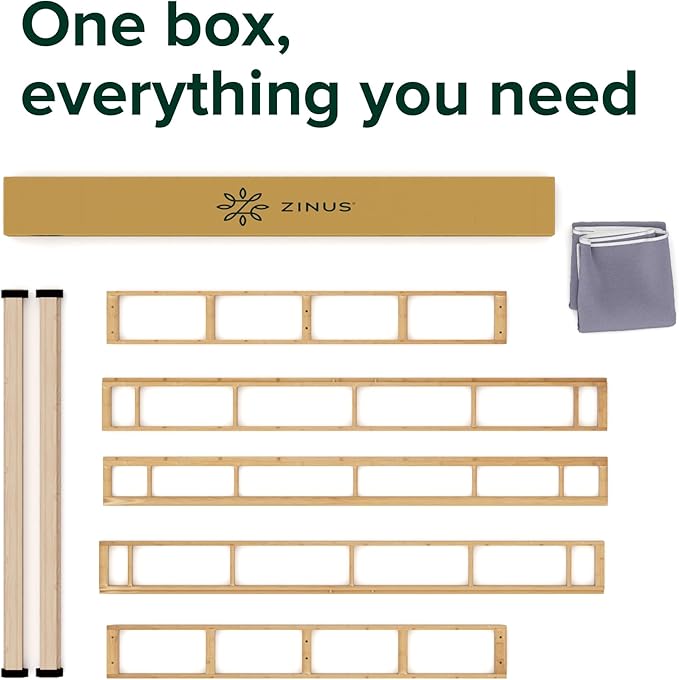ZINUS Edgar 8 Inch Bamboo Box Spring, Mattress Foundation, Sturdy Bamboo Structure, Low Profile, Easy Assembly, King