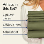 King 6 Piece Sheet Set - Comfy Breathable & Cooling - Ultra-Soft Hotel Luxury Bedding Set with 8-16 Inch Deep Pockets - 1 Flat & 1 Fitted Sheet & 4 Pillowcases - Wrinkle Free & Easy Care - Sage Green