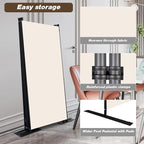 Room Divider, 4 Panel Folding Privacy Screens with Wider Support Feet, 6 Ft Portable Room Partition for Room Separator, 136" W X 71" H, Beige