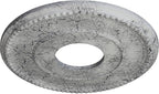 Ekena Millwork CM12BRUWC Bradford Hand-Painted Ceiling Medallion , Ultra Pure White Crackle