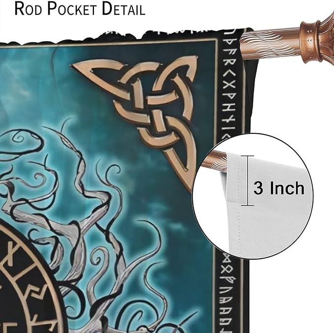 Viking Curtains Viking Totem Curtains Ancient Scandinavian Bedroom Living Room Decoration 2 Panel Groups W42 * L63 Inch