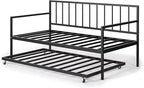 ZINUS Eden Metal Daybed with Trundle, Mattress Foundation with Steel Slat Support, Easy Assembly, Twin