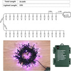 BrizLabs Purple Halloween Lights, 33ft 100 LED Halloween String Lights, 8 Modes Battery String Light with Timer, Indoor Outdoor Battery Purple Tree Light for Party Christmas Tree Bedroom Patio Decor